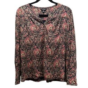 Lucky Brand Boho Paisley Blouse Size Large